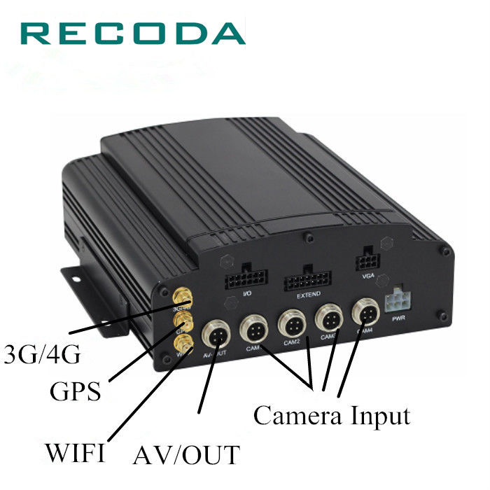 1080P 4CH AHD Input Car DVR Video Recorder , Vehicle DVR System HDD/SD 4G/WIFI/GPS