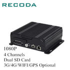 1080P 4Ch Dual SD Card Car Dvr Camera Recorder , Vehicle Dvr System 4G/WIFI/GPS